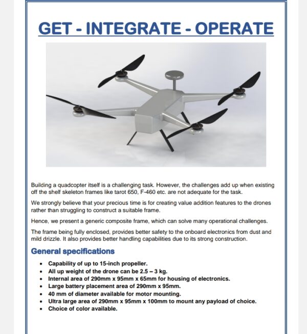 AEROKART INDIA  UAV FULL CARBON FIBRE  FRAME V650 V.22 - Image 5