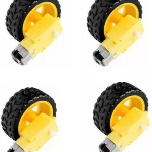 AEROKART INDIA Imported Dual Shaft Bo Motor With Big Wheel 4Pcs (Yellow)  (Yellow)