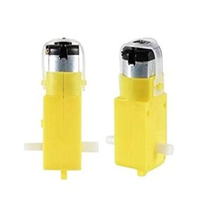 AEROKART INDIA 150RPM Dual Shaft BO Motor-Geared DC Motor-L Shaped-For DIY Projects-Smart Car Robot Geared Motor-Yellow-Pack Of 2