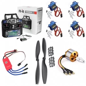 RC Aeroplane Kit ( Motor + ESC + Propeller + Servo + TX-RX (FSI6))
