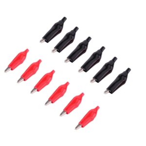 Alligator (Crocodile) Clip Red+Black 6-pair-(12Pcs)