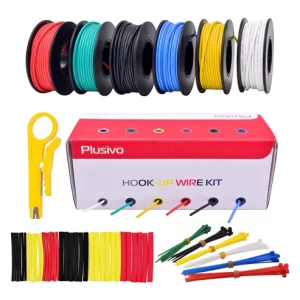 Plusivo Hook Up Wire Kit Plusivo 20AWG Hook Up Wire Kit - 600V Pre-Tinned Stranded Silicon Wire of 6 Colours x 7M