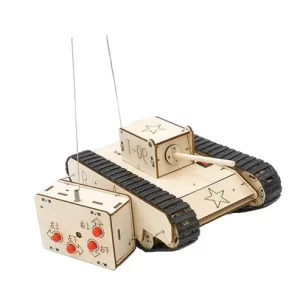 DIY Wooden Electric Motor Remote Control Tracked Tank Science Experiment Kit