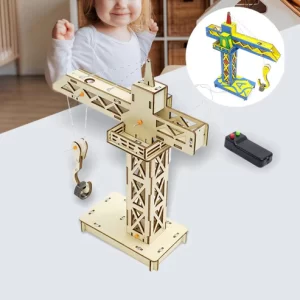 DIY Crane Tower STEM Kit Science Small Experiment Wooden Remote Control Tower Crane Material Package Children's Education Handmade Small Crane