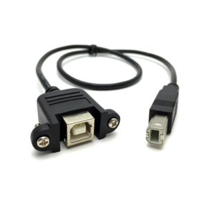 50cm USB 2.0 B Female Socket, Printer To B Male Plug Panel Mount, Extension Cable